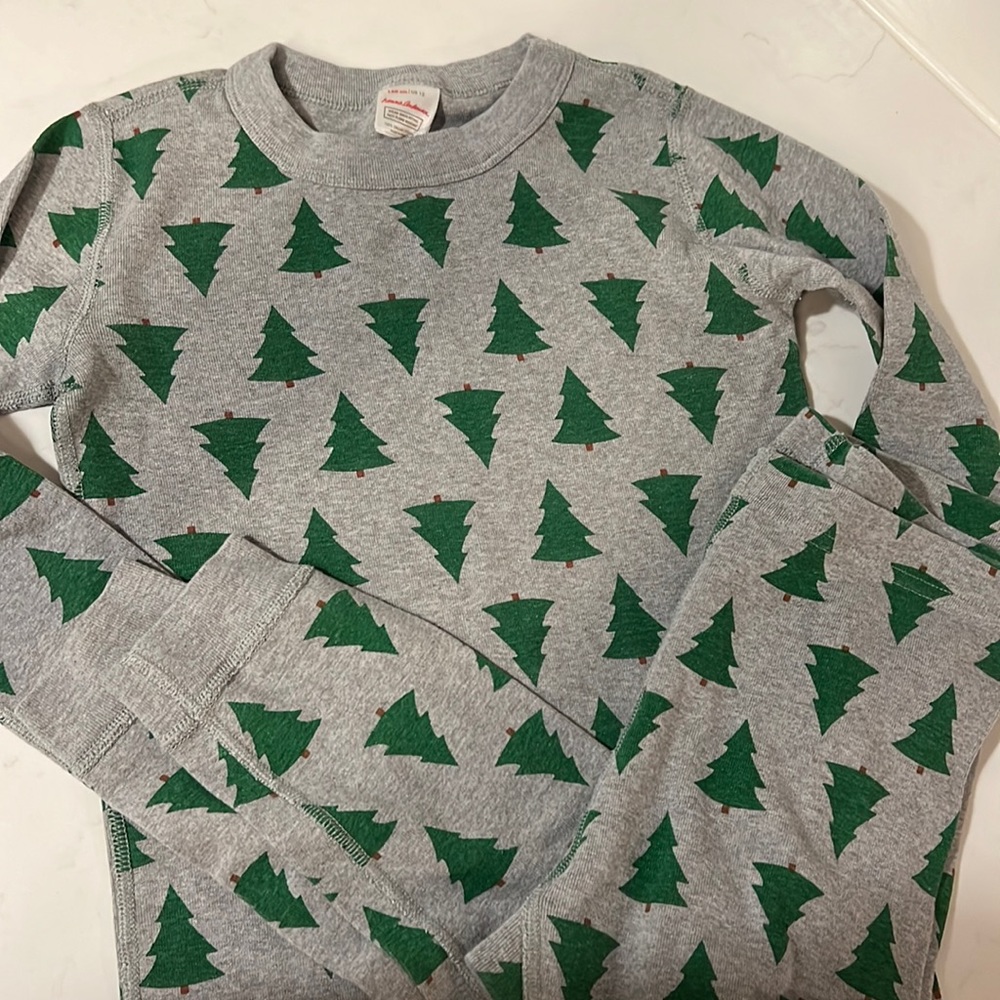 Hanna Andersson Tannenbaum Tree Long John  Pajama Set Unisex 12 (150cm)